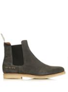 Matchesfashion.com Common Projects - Suede Chelsea Boots - Mens - Dark Grey
