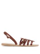 Matchesfashion.com Ancient Greek Sandals - Mathraki Caged Leather Slingback Sandals - Womens - Dark Brown