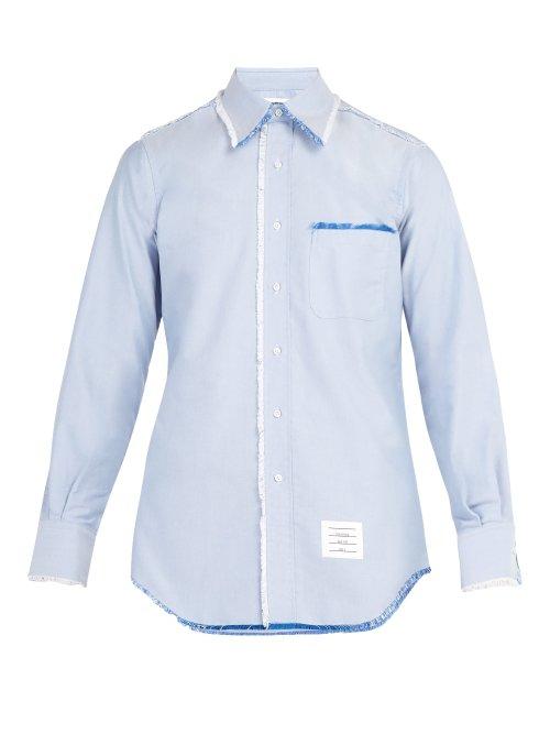 Matchesfashion.com Thom Browne - Classic Point Collar Button Down Shirt - Mens - Light Blue