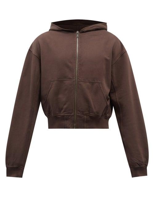 Haider Ackermann - Logo-embroidered Cotton-jersey Hooded Sweatshirt - Mens - Brown