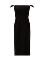 Matchesfashion.com Alexachung - Falling Strap Crystal Embellished Velvet Dress - Womens - Black