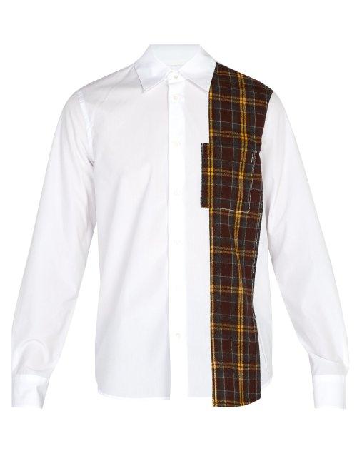 Matchesfashion.com Marni - Checked Panel Cotton Shirt - Mens - White