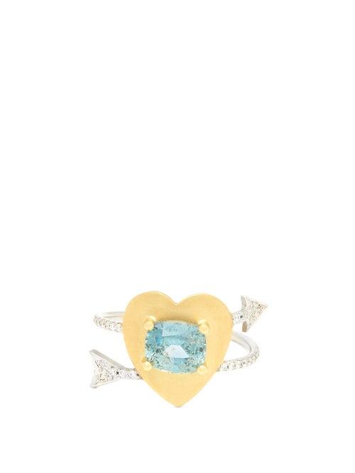 Matchesfashion.com Irene Neuwirth - Diamond, Sapphire & 18kt Gold Ring - Womens - Yellow Gold