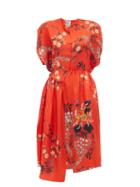 Matchesfashion.com By Walid - Aida Floral Print Silk Satin Dress - Womens - Red Multi