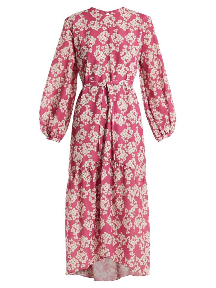 Borgo De Nor Bella Bouquet-print Crepe Dress