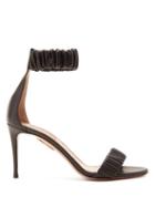 Matchesfashion.com Aquazzura - Liberty 85 Ruched Leather Sandals - Womens - Black