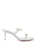 Christian Louboutin - Just Queen 100 Crystal-embellished Leather Sandals - Womens - Silver
