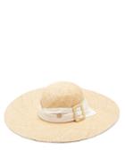 Matchesfashion.com Maison Michel - Blanche Ribbon-trim Straw Hat - Womens - Beige White