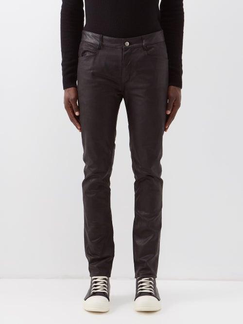 Rick Owens - Tyrone Leather Trousers - Mens - Black