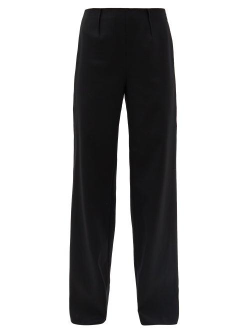 Matchesfashion.com Altuzarra - Luther Wool-blend Wide-leg Trousers - Womens - Black