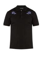 Alexander Mcqueen Hummingbird-embroidered Cotton Polo Shirt