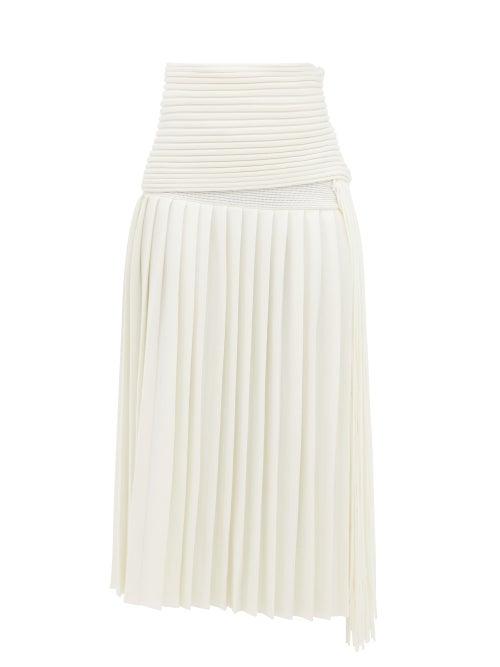 Gabriela Hearst - Rado Fringed Pleated Wool Midi Skirt - Womens - Ivory