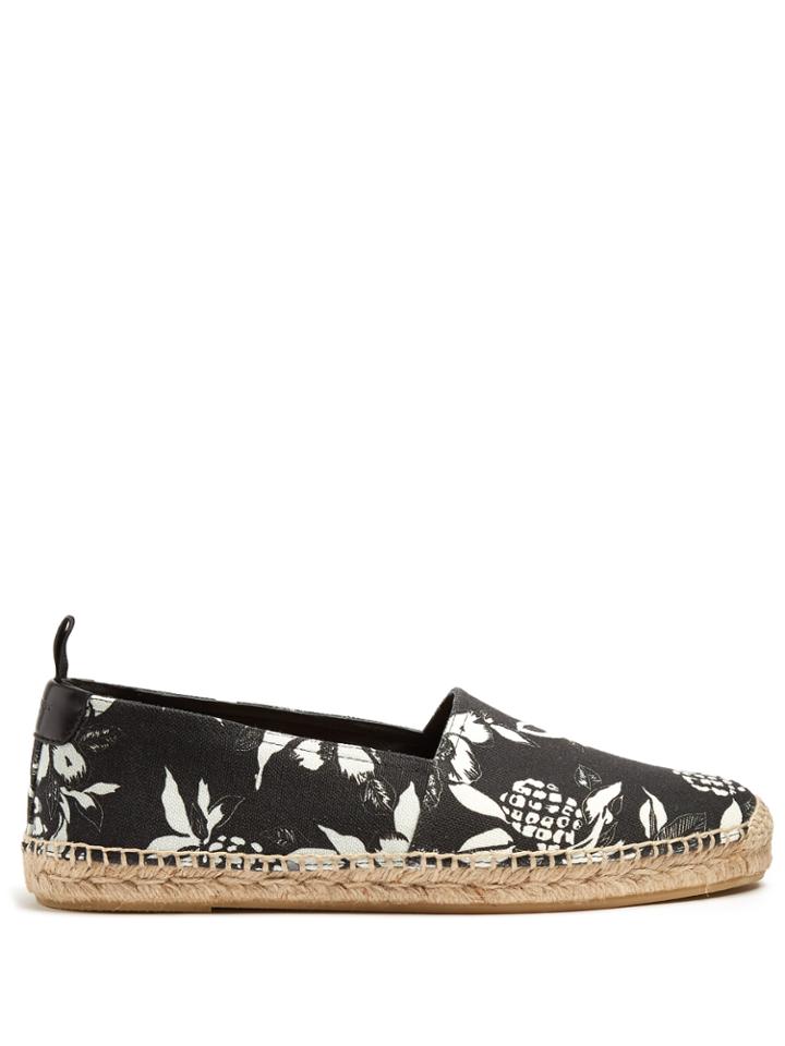 Saint Laurent Hibiscus-print Canvas Espadrilles