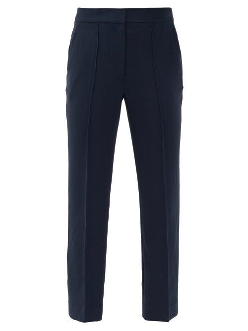 Matchesfashion.com Diane Von Furstenberg - Jocelyn High-rise Twill Trousers - Womens - Navy