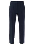 Matchesfashion.com Diane Von Furstenberg - Jocelyn High-rise Twill Trousers - Womens - Navy