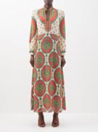 Etro - Stand-collar Paisley-print Crepe Maxi Dress - Womens - Red