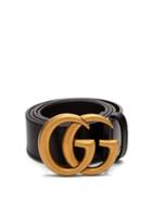Matchesfashion.com Gucci - Gg Textured Leather Belt - Mens - Black