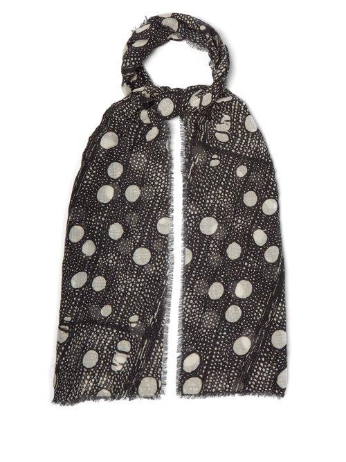 Matchesfashion.com Title Of Work - Printed Cotton Blend Scarf - Mens - Black White