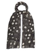 Matchesfashion.com Title Of Work - Printed Cotton Blend Scarf - Mens - Black White