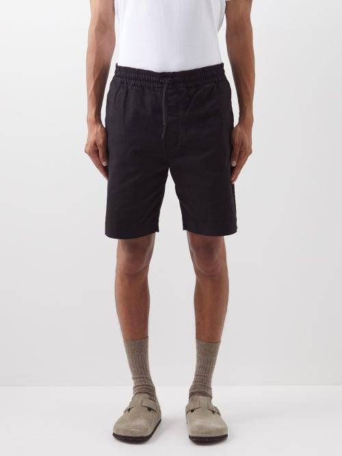 Ymc - Jay Drawstring Cotton-twill Shorts - Mens - Black