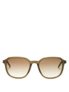 Matchesfashion.com Saint Laurent - Square Acetate Sunglasses - Mens - Green
