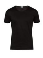 Matchesfashion.com Zimmerli - Crew Neck Cotton T Shirt - Mens - Black