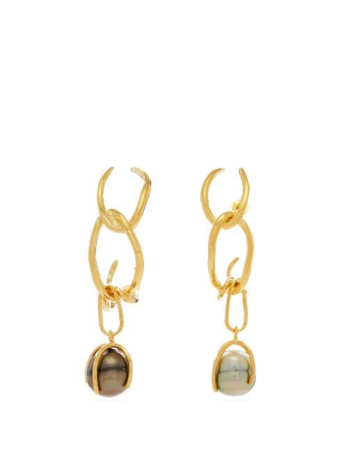 Matchesfashion.com Ryan Storer - Fiji Pearl & 14kt Gold-plated Drop Earrings - Womens - Gold