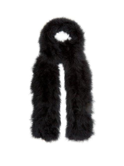 Matchesfashion.com Yves Salomon - Long Feather Scarf - Womens - Black