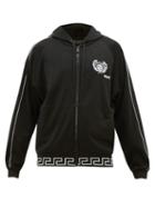 Matchesfashion.com Versace - Logo-embroidered Fleeceback Track Jacket - Mens - Black