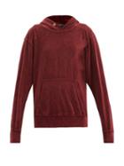 Matchesfashion.com Les Tien - Cotton-blend Velour Hooded Sweatshirt - Womens - Burgundy