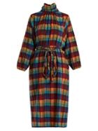 Matchesfashion.com Ace & Jig - Stevie Check Print High Neck Cotton Dress - Womens - Multi