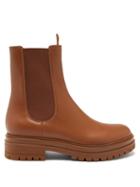 Ladies Shoes Gianvito Rossi - Chester Leather Chelsea Boots - Womens - Tan