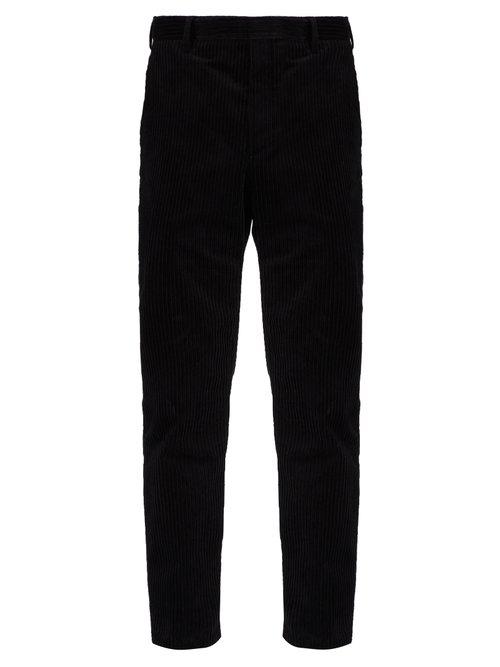 Matchesfashion.com Saint Laurent - Slim Fit Cotton Corduroy Trousers - Mens - Black
