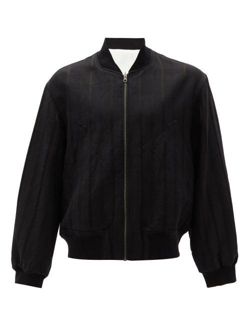 Matchesfashion.com Ann Demeulemeester - Reversible Cotton Bomber Jacket - Mens - Black White