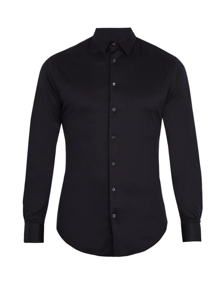 Giorgio Armani Long-sleeved Cotton-jersey Shirt