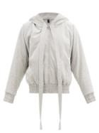 Matchesfashion.com Norma Kamali - Hooded Cotton-blend Jersey Bomber Jacket - Womens - Light Grey
