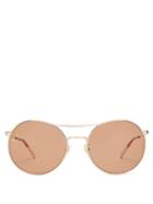 Matchesfashion.com Gucci - Aviator Metal Sunglasses - Womens - Brown Gold