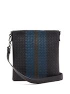 Bottega Veneta Striped Intrecciato Leather Messenger Bag
