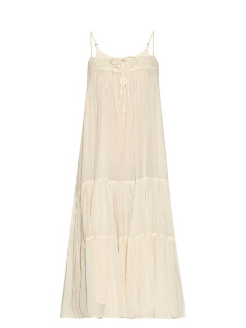 Mes Demoiselles Atoll Cotton-voile Tiered Dress