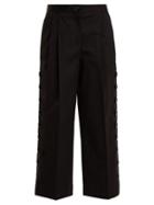 Matchesfashion.com Dolce & Gabbana - Button Embellished Cropped Trousers - Womens - Black