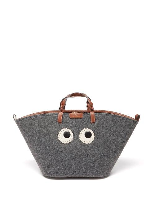 Anya Hindmarch - Eyes Recycled-fibre Felt Tote Bag - Womens - Grey