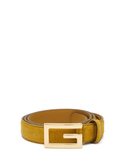 Matchesfashion.com Gucci - Logo Buckle Suede Belt - Mens - Tan