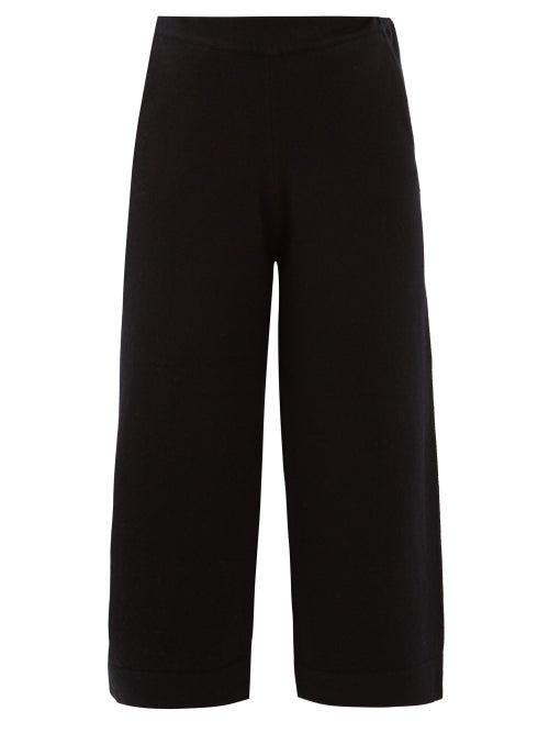 Matchesfashion.com Allude - High-rise Cashmere Cropped Trousers - Womens - Black