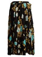 Matchesfashion.com Junya Watanabe - Floral Print Pleated Midi Skirt - Womens - Brown Multi
