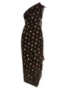 Roland Mouret Oakham Chevron-embossed Floral Dress