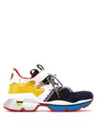 Matchesfashion.com Christian Louboutin - Red Runner Suede And Mesh Trainers - Mens - Multi