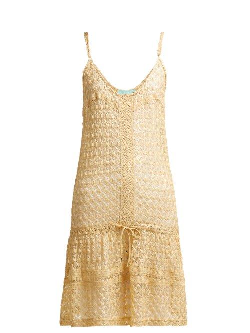 Matchesfashion.com Melissa Odabash - Khloe Crochet Knit Dress - Womens - Gold