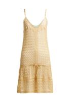 Matchesfashion.com Melissa Odabash - Khloe Crochet Knit Dress - Womens - Gold