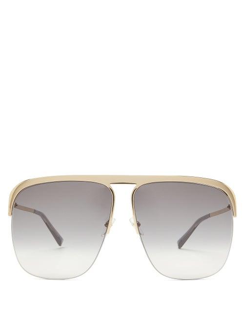 Matchesfashion.com Givenchy - Aviator Acetate Sunglasses - Womens - Black Beige