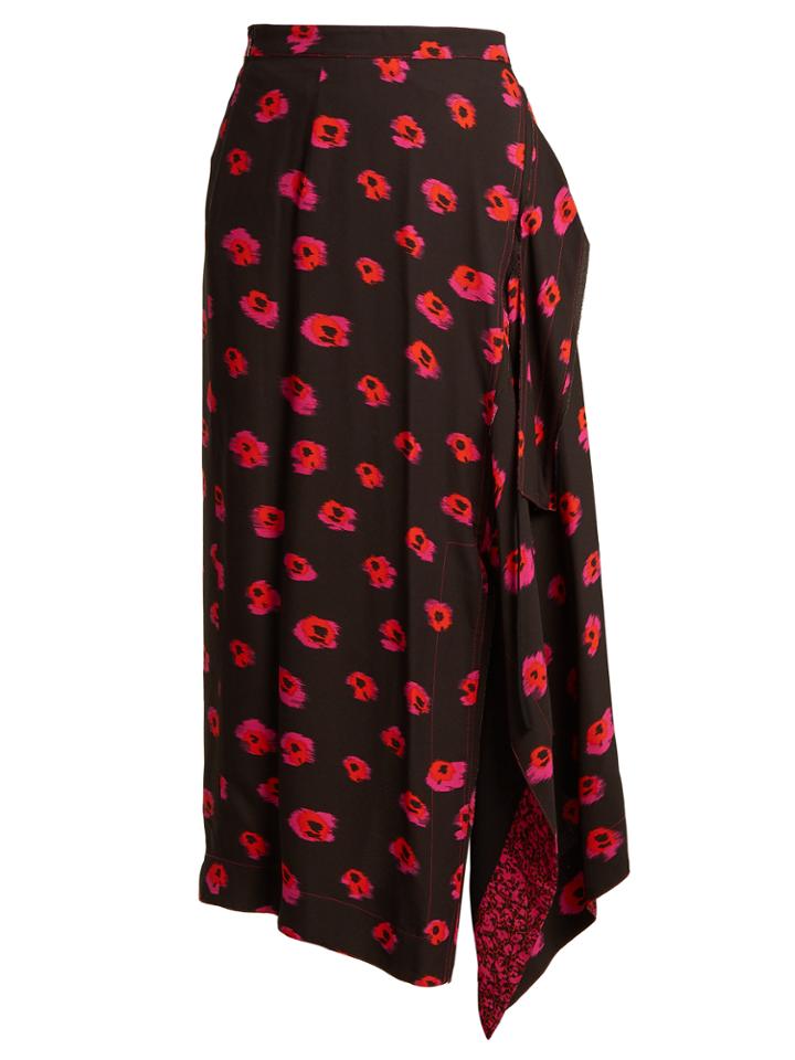 Proenza Schouler Flower-print Crepe Skirt